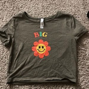 big flower shirt crop top for my girls